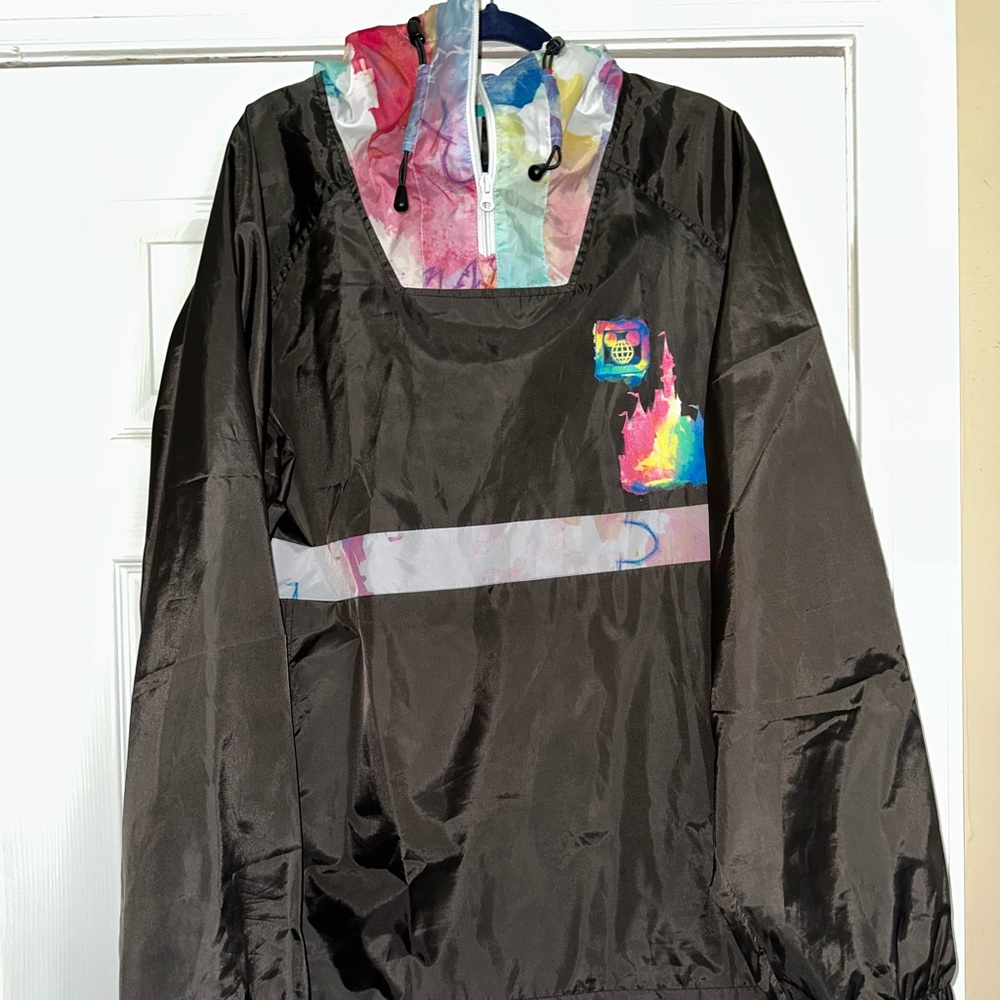 Walt Disney World watercolor pullover rain jacket size xl
